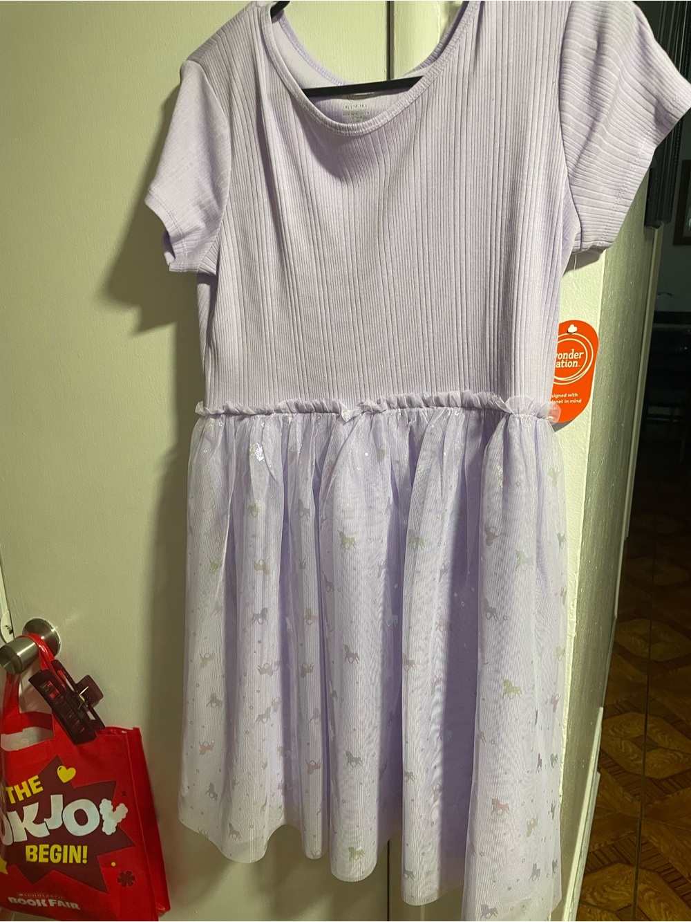 Girls' Lavender and Pink Short-Sleeve Tulle 2 Skirt Dress Bundle